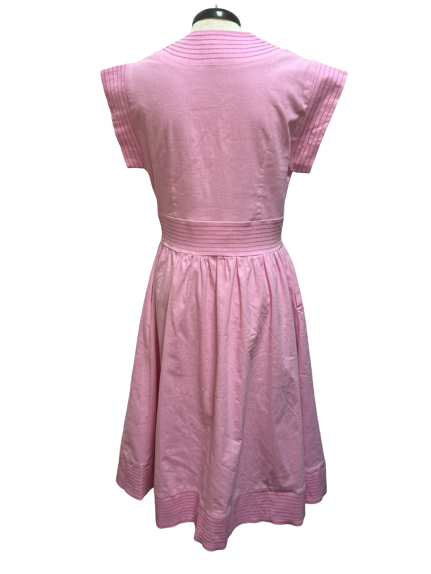 Short Sleeve Zip Up Dress Pink