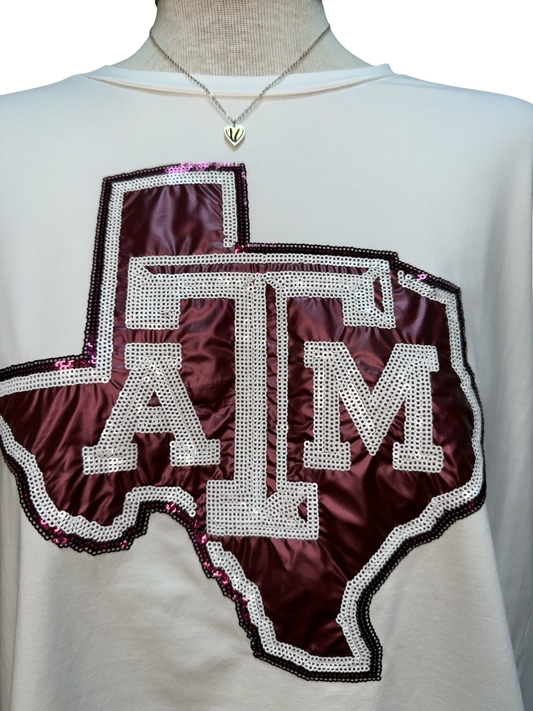 Texas A&M Sparkle Logo T Shirt