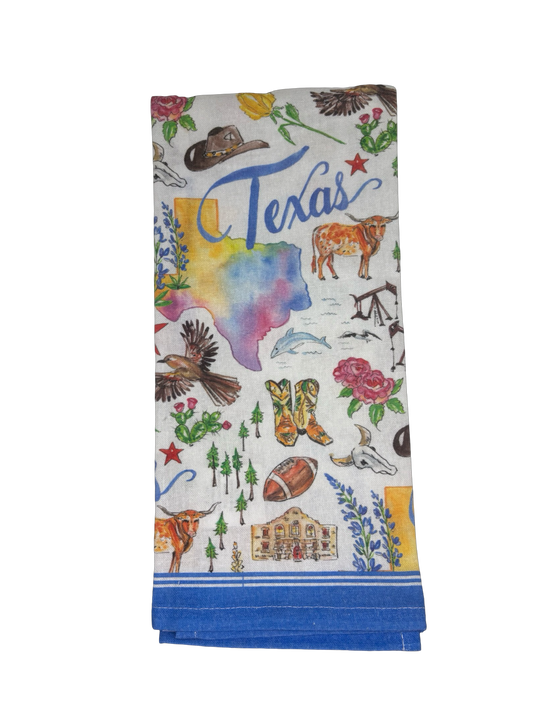 Texas State Collection Tea Towel Full Graphic