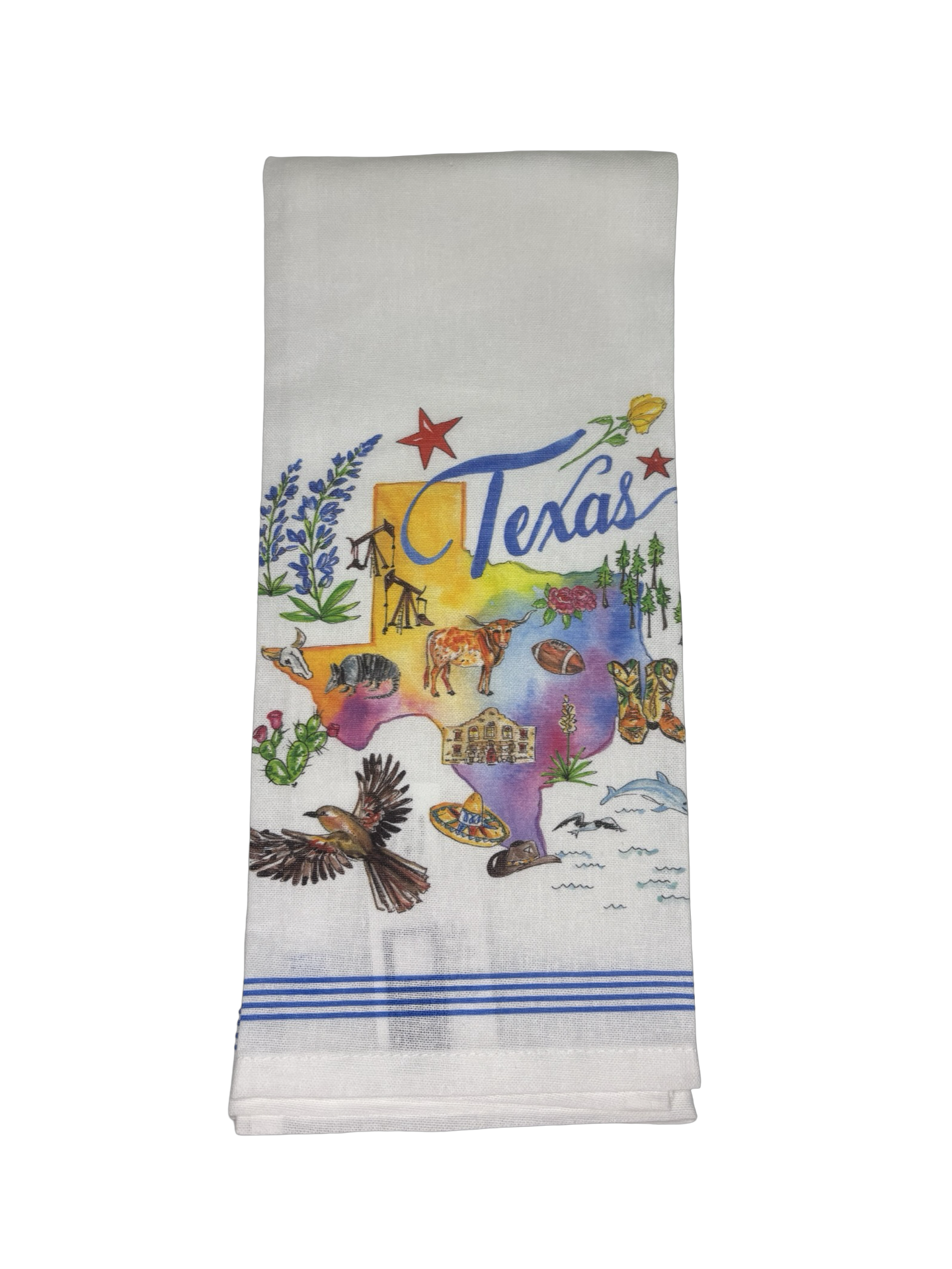 Texas State Collection Tea Towel Individual Graphic