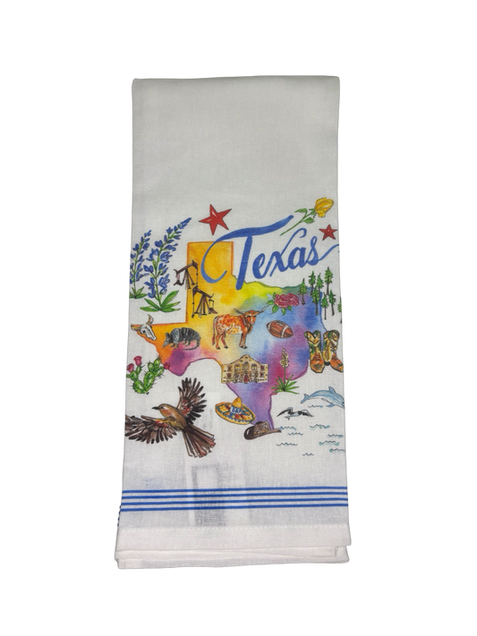 Texas State Collection Tea Towel Individual Graphic