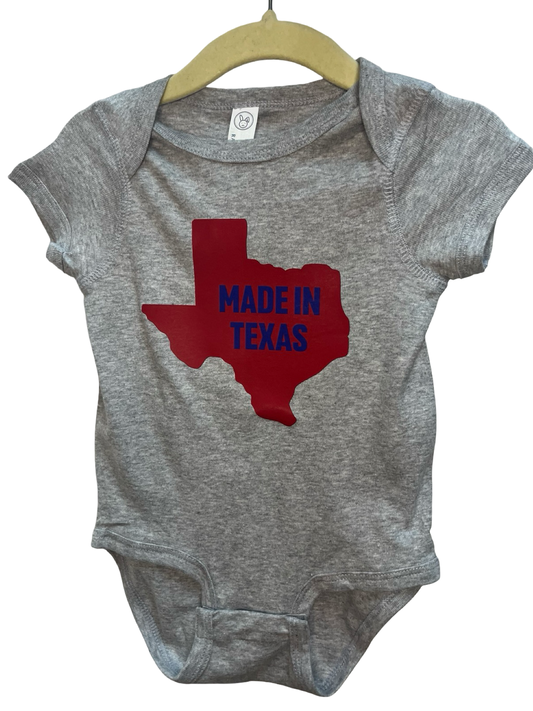Made in Texas Gray Onesie