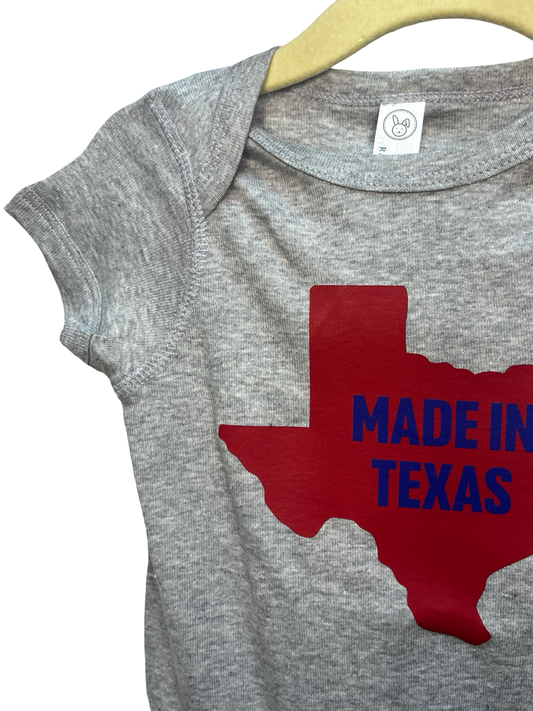 Made in Texas Gray Onesie
