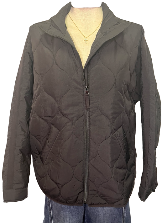 Lightweight Drop Shoulder Quilted Puffer Black