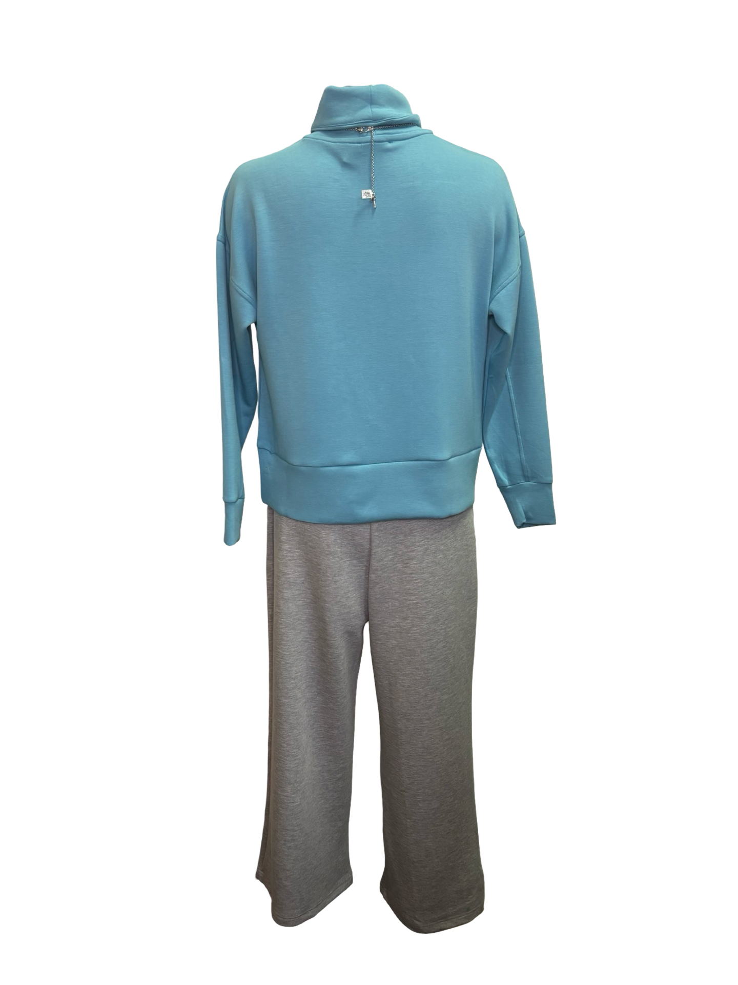 Techno Lux Wide Leg Pull On Pants Lt Grey Mix