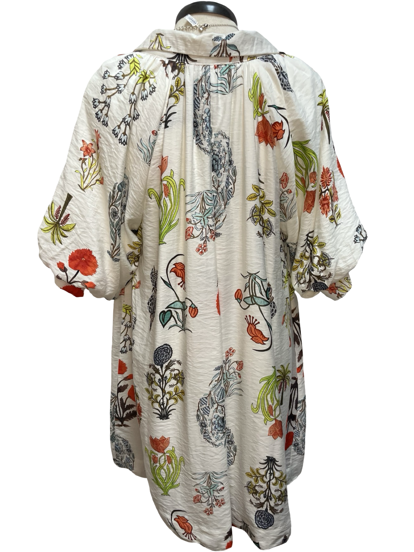 Floral Encyclopedia Print Mini Dress Cream Mix