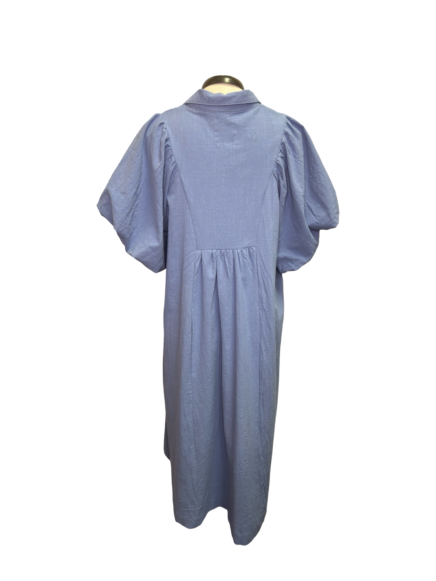 Smocked Front Yoke Midi Dress Lt Blue