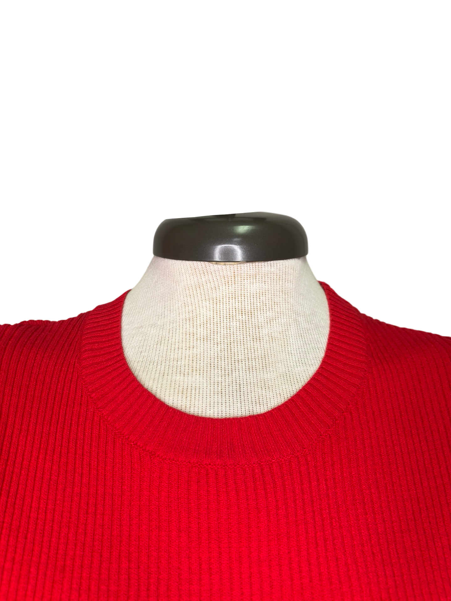 Floral Eyelet Knit Top Red