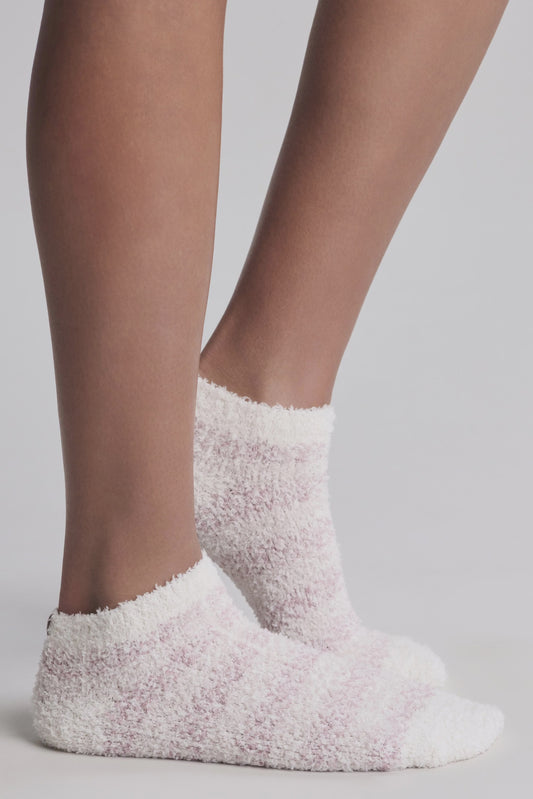 Cozy Chic Women's Ankle Sock Heathered Stripe Teaberry