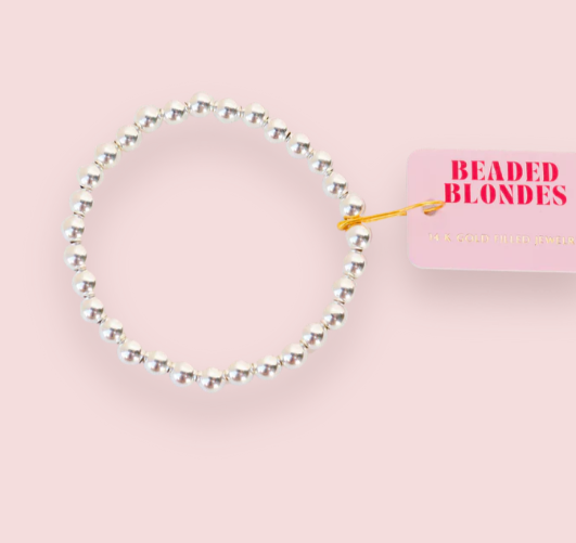 BB Silver 6MM Beaded Bracelet Standard