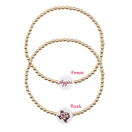 BB TAMU/Aggies Logo Gold Bracelet