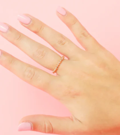 BB Ella Gold Beaded Band Ring