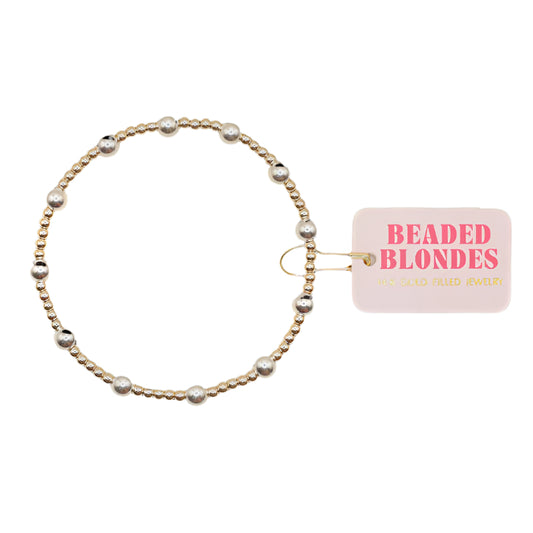 BB Lively Gold with Silver Beaded Bracelet Standard