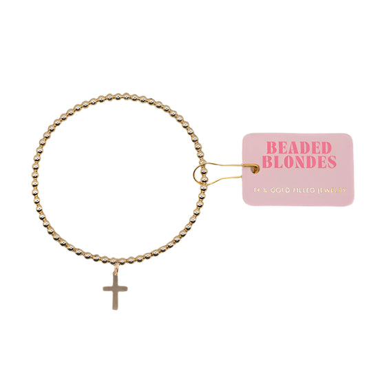BB Cross Gold Charm Bracelet