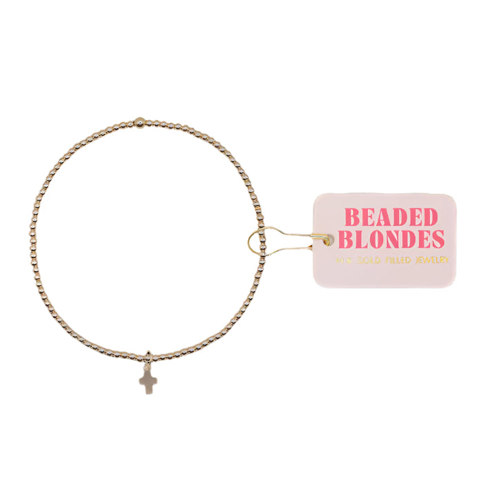 BB Gold Mini Cross Charm Bracelet