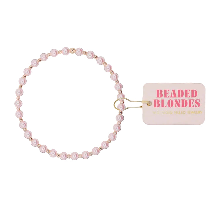 BB Pink Mini Luci Pearl Bracelet Gold Extended