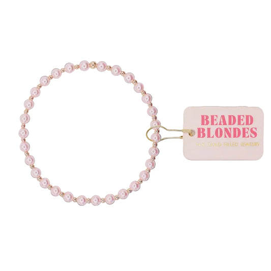 BB Pink Mini Luci Pearl Bracelet Gold Extended