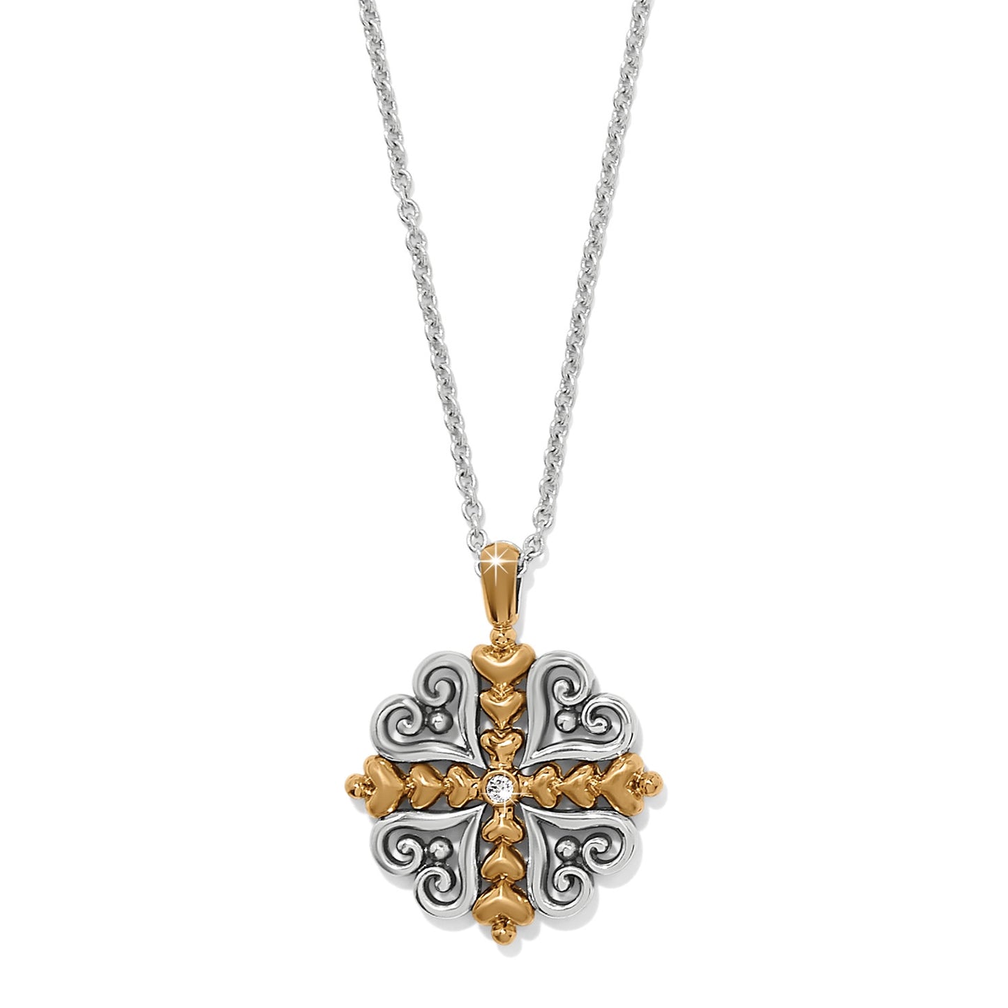 Alcazar Heart Two Tone Necklace