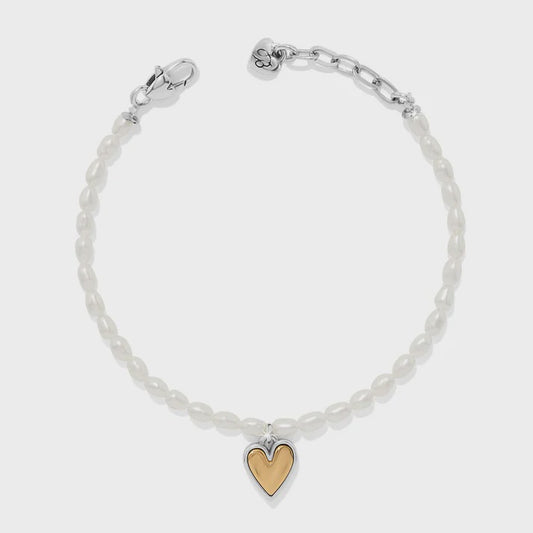 Cascade Embrace Pearl Heart Bracelet