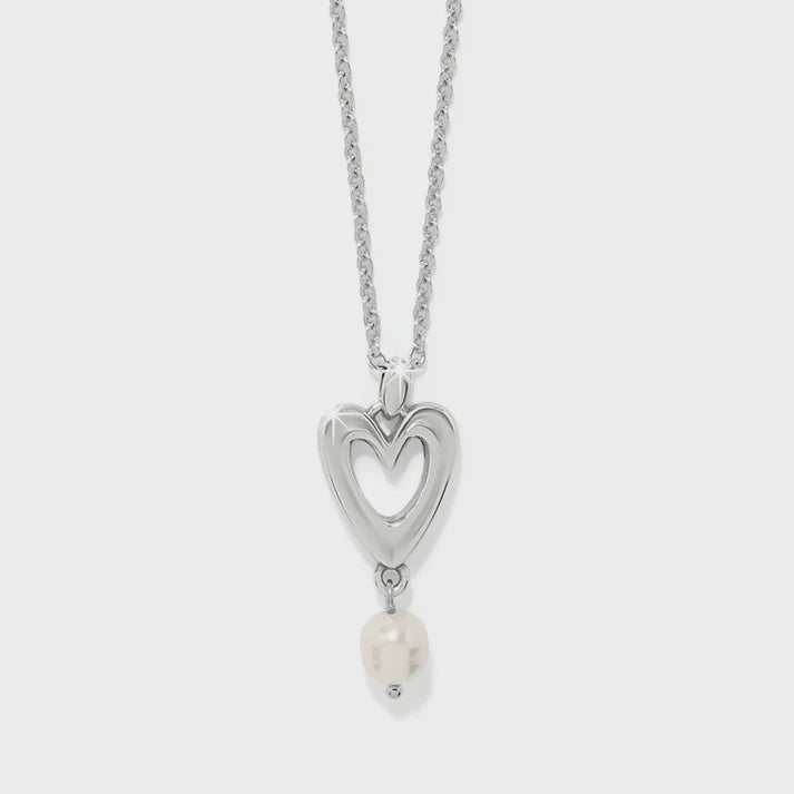 Cascade Open Heart Pearl Petite Necklace