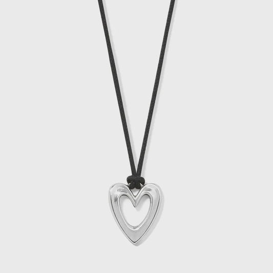 Cascade Open Heart Petite Cord Necklace