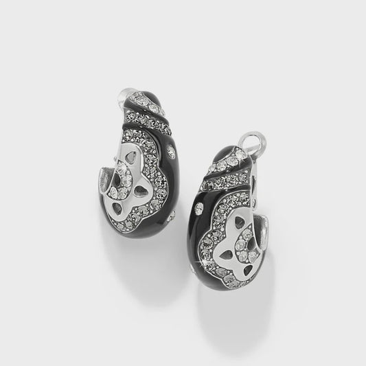 Flora Black Hoop Earrings