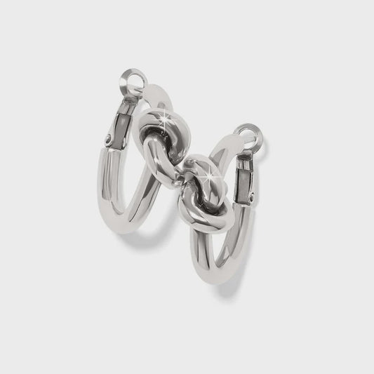 Interlok Single Knot Hoop Earrings Silver