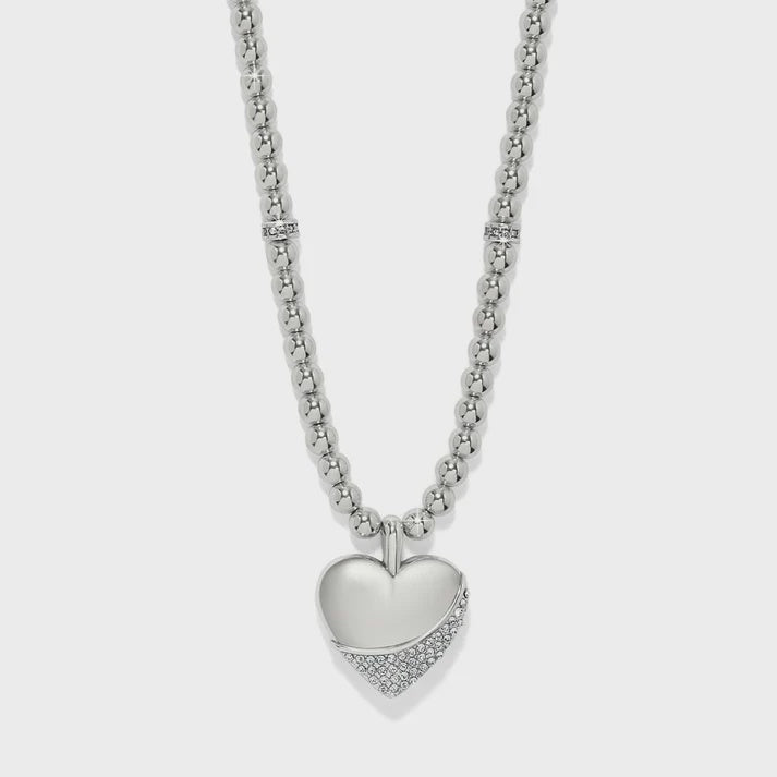 Meridian Petite Wave Heart Necklace Silver