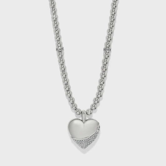 Meridian Petite Wave Heart Necklace Silver