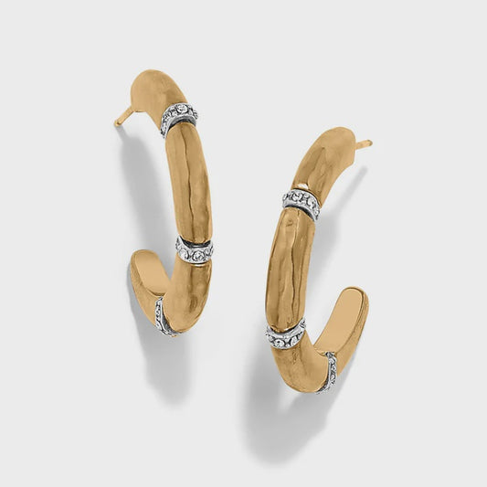 Meridian Geo Open Hoop Earrings Gold