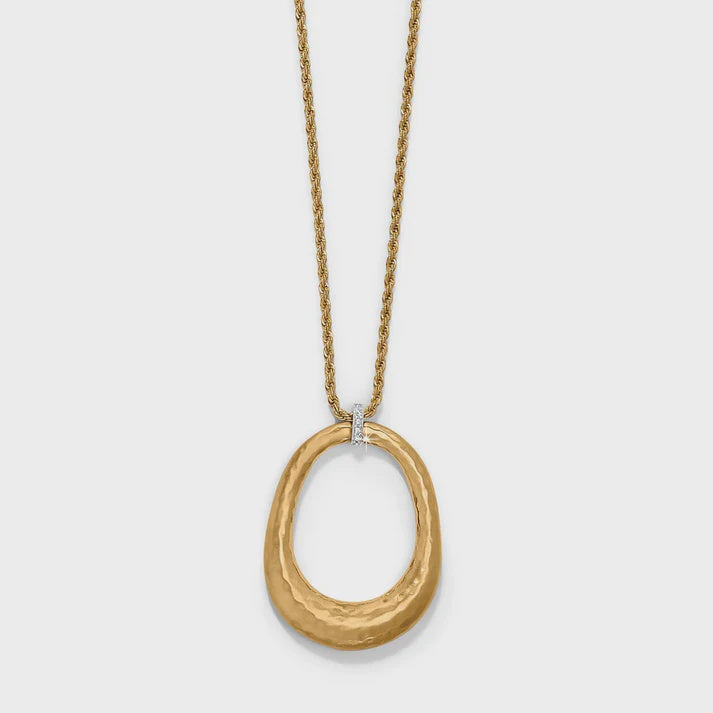 Meridian Geo Open Ring Pendant Necklace Gold