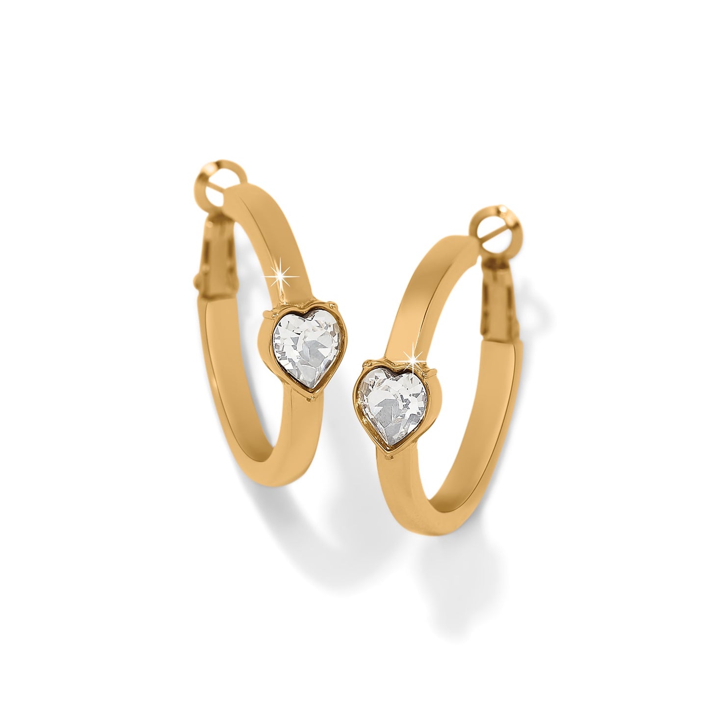 Mystery of Love Heart Hoop Earrings Gold