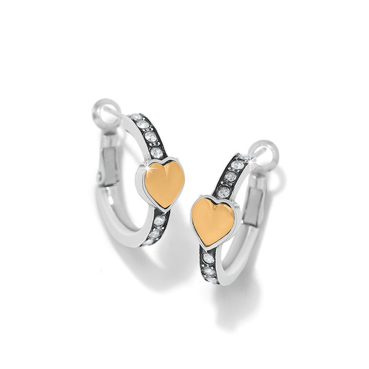 Mystery of Love Heart Hoop Earrings Two Tone