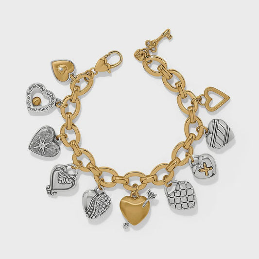 One Heart Large Charm Bracelet