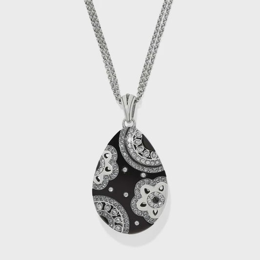 Flora Black Reversible Convertible Necklace