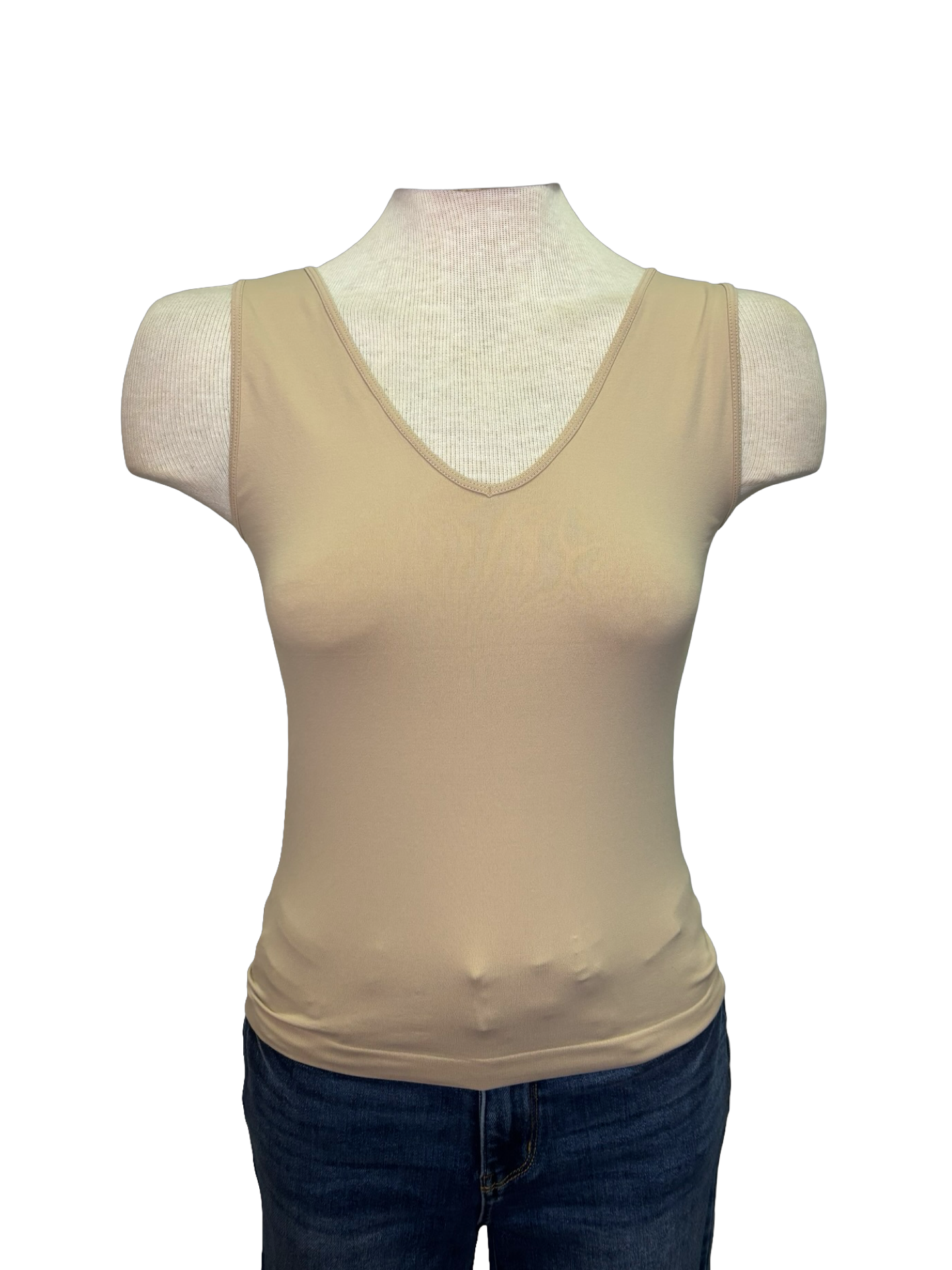 Talk Later Seamless Tank Latte Short Version