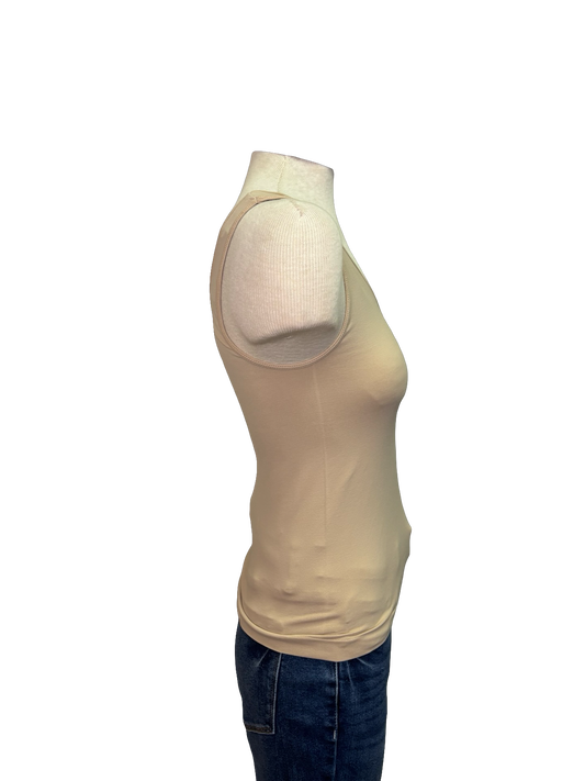 Talk Later Seamless Tank Latte Short Version