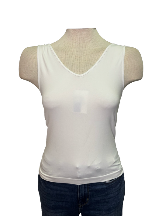 Talk Later Seamless Tank White Short Version