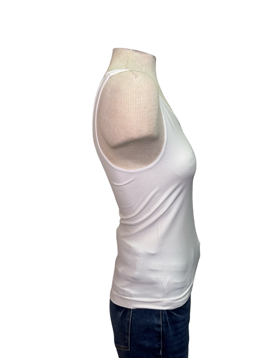 Talk Later Seamless Tank White Short Version