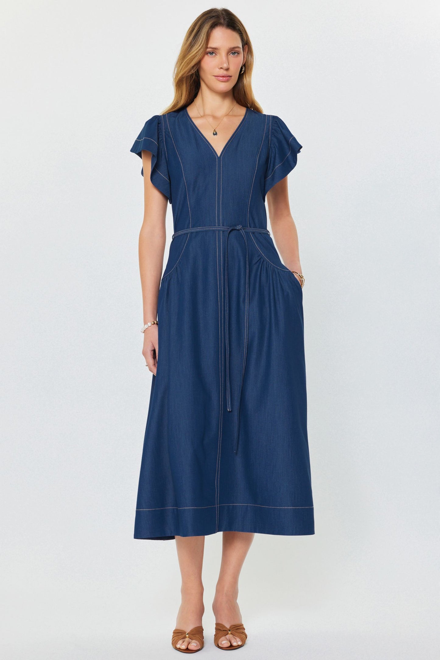 Denim Washed Midi Dress