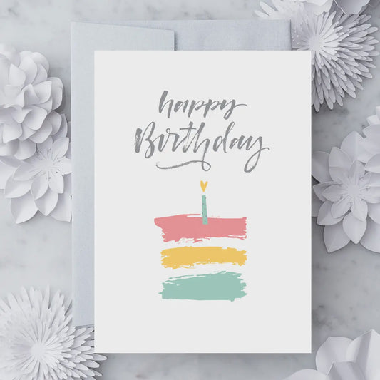 Happy Birthday Cake Greeting Card