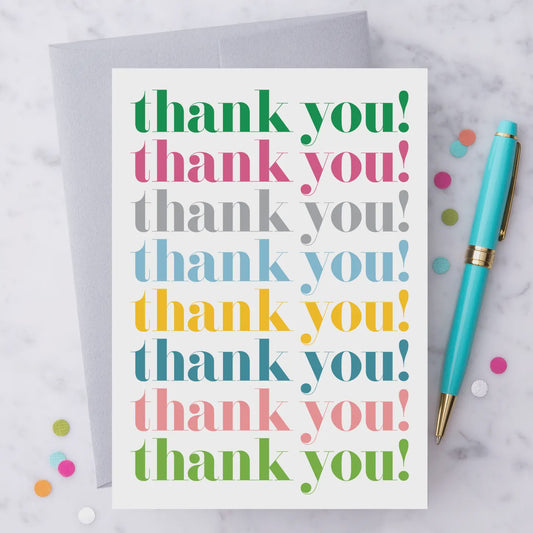 Thank You Thank You Thank You Greeting Card