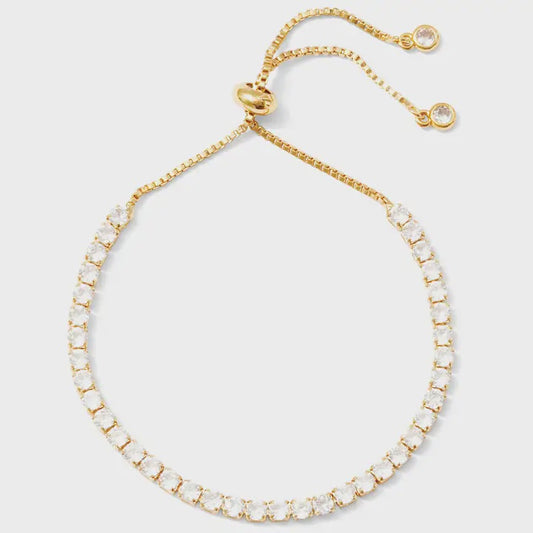 Faux Diamon Tennis Bracelet 3mm Gold