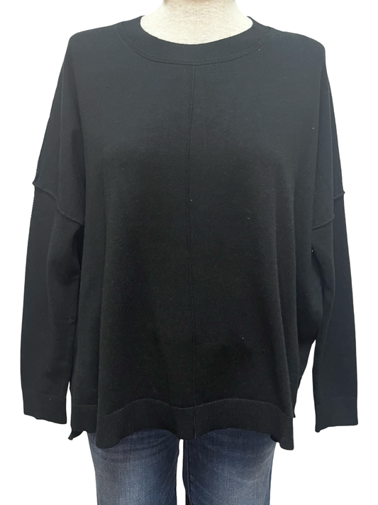 Round Neck Sweater Top Black