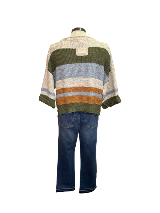 Judy Blue HW Vintage Wash Release Hem Kick Flare Crop Jean