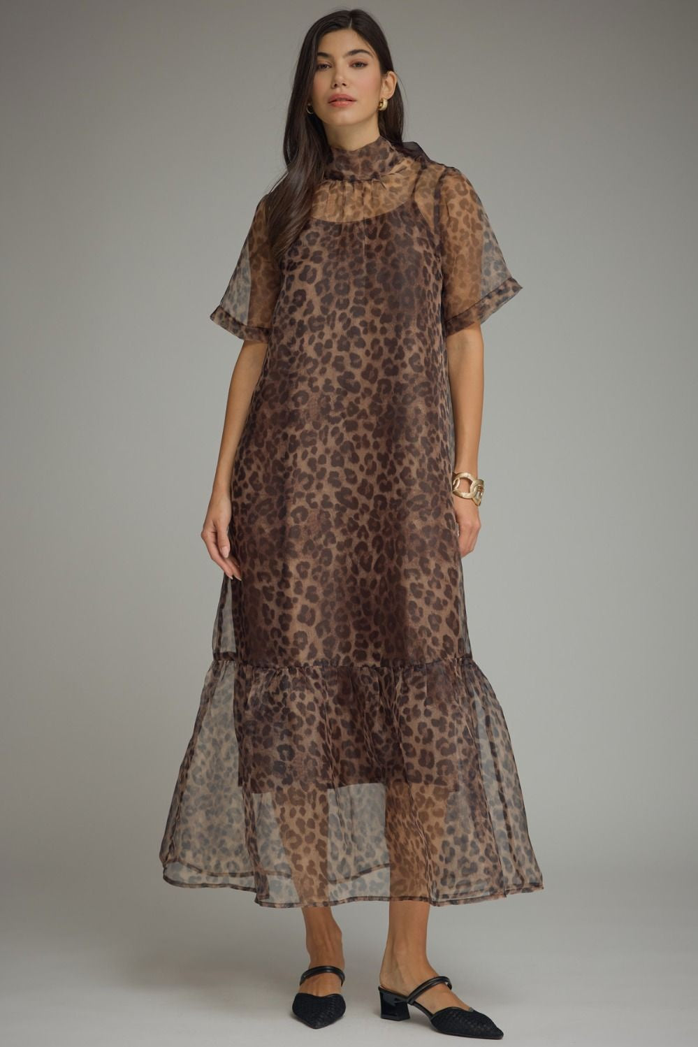 Leopard Print Midi Dress