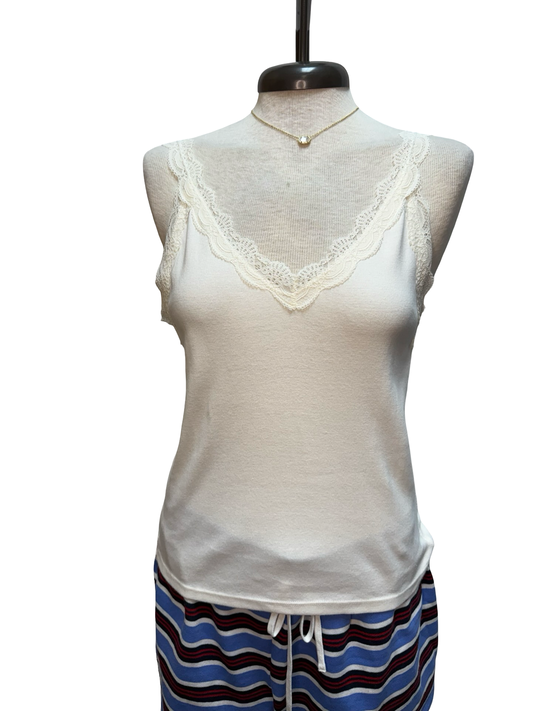 Eve Lace Trim Tank Sandstone