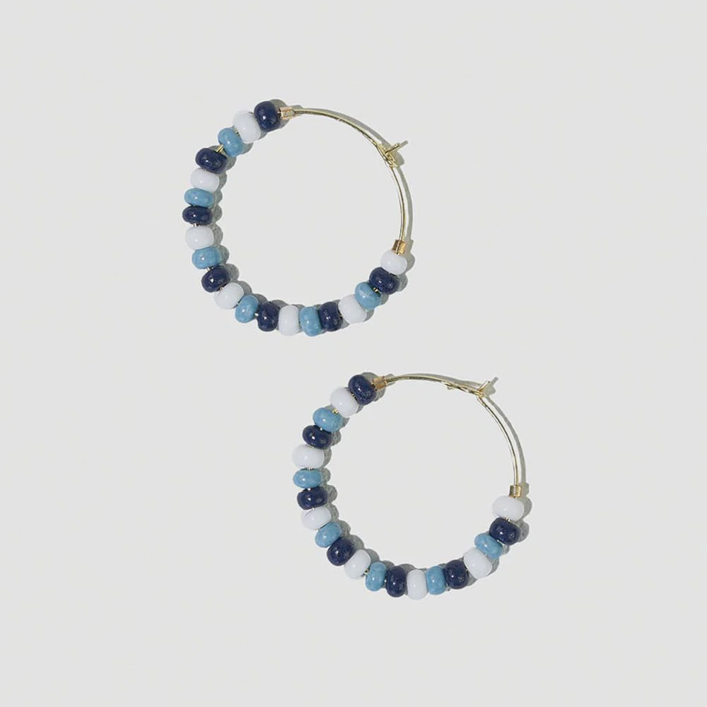 Game Day Navy/Light Blue See Bead Hoops