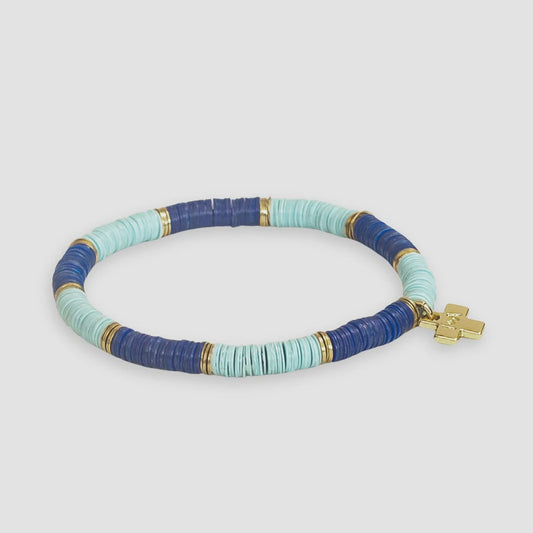 Grace Lapis/Light Blue Sequin Stretch Bracelet
