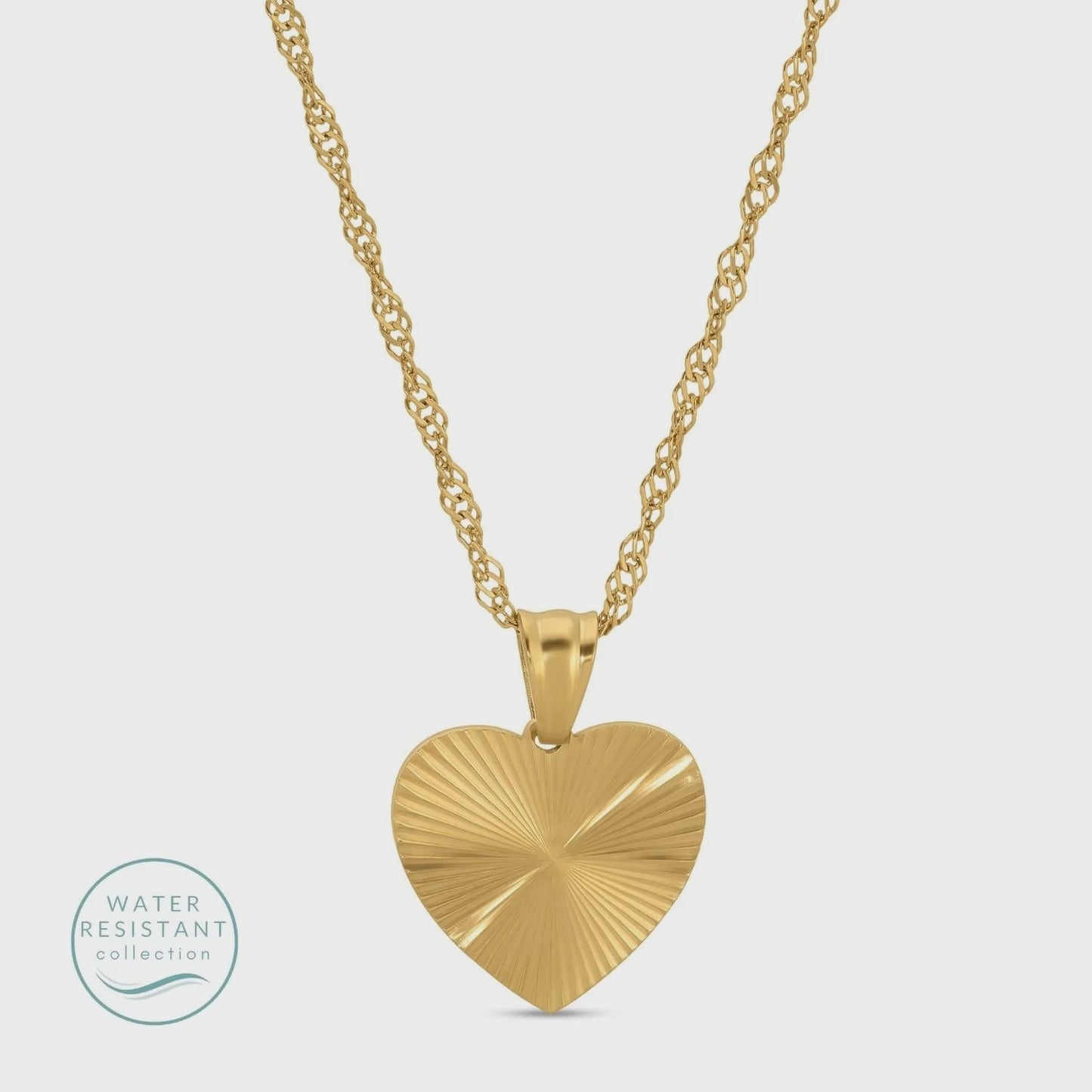 Heart Burst Pendant Water Resistant Necklace